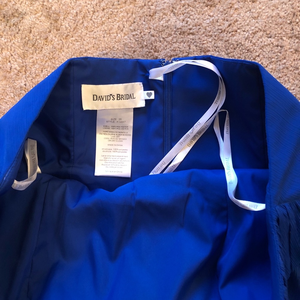 David’s Bridal Horizon Blue Bridesmaid Dress - Picture 3 of 6